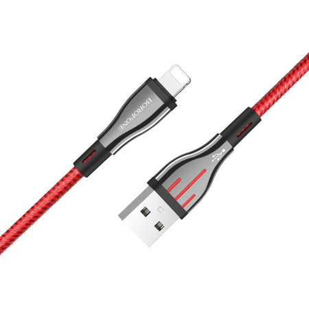 Borofone Highway - USB zu Lightning Anschlusskabel 1,2 m (schwarz/rot)