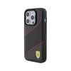 Ferrari Perforated Waves Metal Logo - Etui iPhone 15 Pro (czarny)