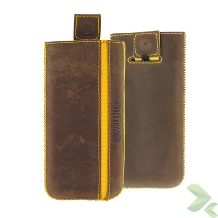 Valenta Pocket Stripe Vintage - Leather slip case (brown)