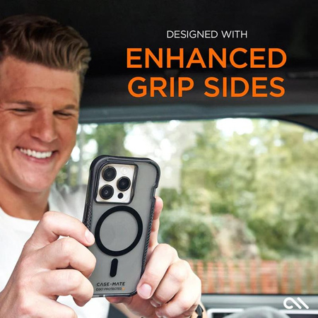 Case-Mate Tough Grip Plus D3O MagSafe - iPhone 15 Pro tok (füst/fekete)
