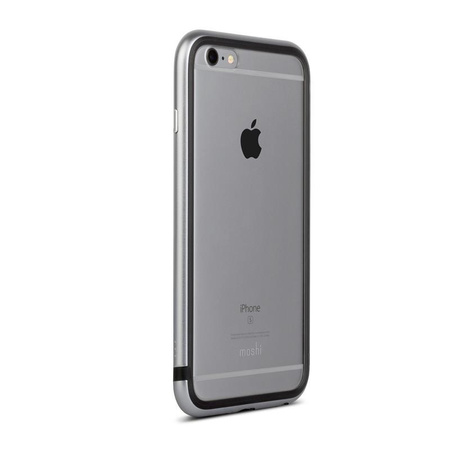 Moshi iGlaze Luxe - Hülle mit Aluminiumrahmen iPhone 6s Plus / iPhone 6 Plus (Titanium Grey)