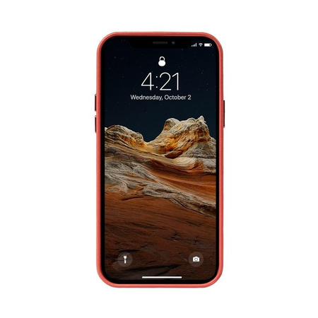 Crong Essential Cover - Ledertasche für iPhone 12 Pro Max (rot)