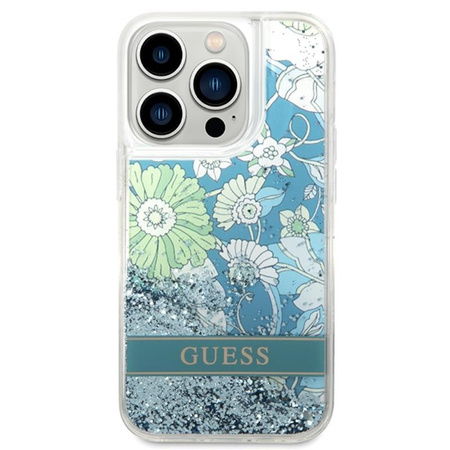Guess Liquid Glitter Flower - iPhone 14 Pro Max Case (green)