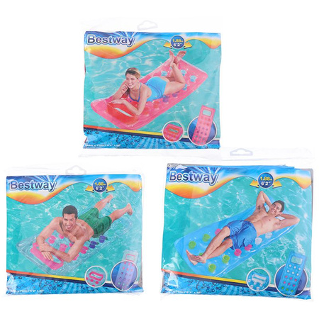 Bestway - large inflatable swimming mattress 188x71 cm (pink)