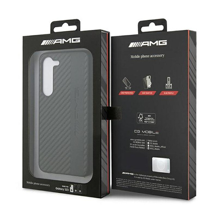 AMG Carbon Stripe & Embossed - Hülle für Samsung Galaxy S23 (Schwarz)