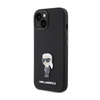 Karl Lagerfeld Silicone Ikonik Metal Pin - iPhone 15 Tasche (Schwarz)