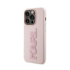 Karl Lagerfeld 3D Rubber Glitter Logo - iPhone 15 Pro Case (pink)