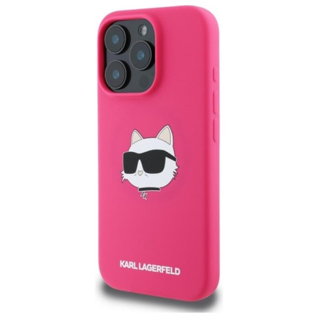 Karl Lagerfeld Silicone Choupette Head Print MagSafe - Etui iPhone 16 Pro (fuksja)