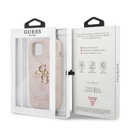 Guess 4G Big Metal Logo - Coque iPhone 13 (rose)