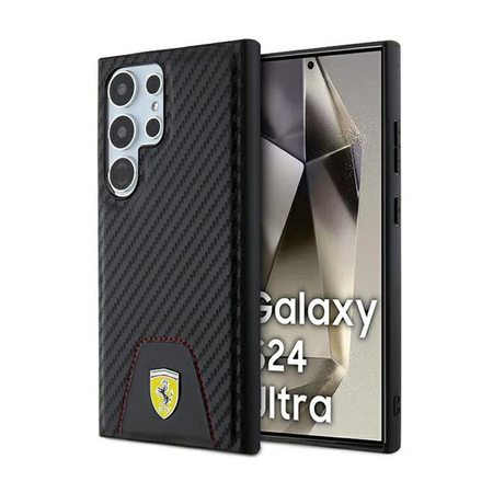 Fond surpiqué Ferrari Carbon - Etui Samsung Galaxy S24 Ultra (noir)