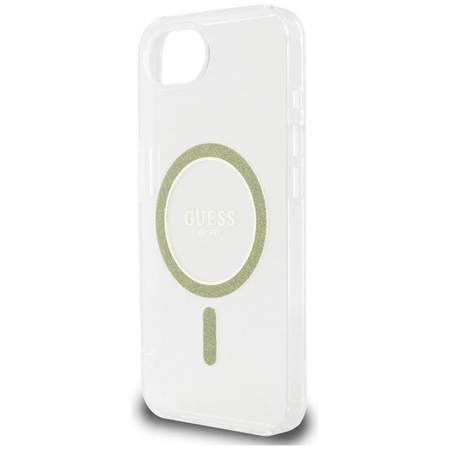 Guess IML Circle Glitter MagSafe - étui pour iPhone 16e (transparent)
