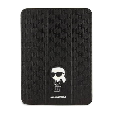 Karl Lagerfeld Folio Magnet Allover Saffiano Monogram NFT Ikonik - Étui pour iPad 10.9" (2022) (Noir)