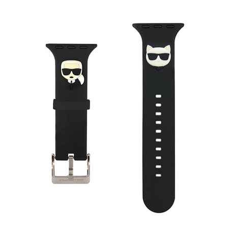Karl Lagerfeld Silikon Karl & Choupette Heads - Armband für Apple Watch 42/44/45 mm (schwarz)