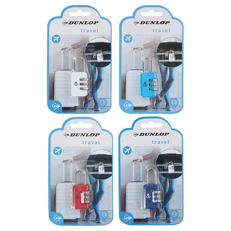 Dunlop - Padlock for suitcase, combination (red)