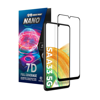 Crong 7D Nano Flexible Glass - Bruchsicheres 9H Hybridglas für den gesamten Bildschirm des Samsung Galaxy A33 5G