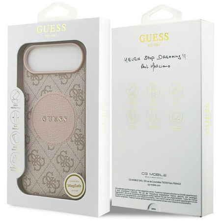 ETUI DO IPHONE AIR do MAGSAFE GUESS ORYGINALNE RÓŻOWE SKÓRZANE ELEGANCKIE 