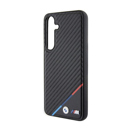 BMW Carbon Tricolor Line MagSafe - Samsung Galaxy S24 Tasche (schwarz)