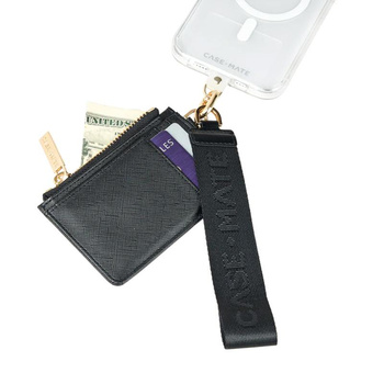 Case-Mate Essential Phone Strap mit Brieftasche - Universeller Handy-Strap mit Brieftasche (Schwarz)