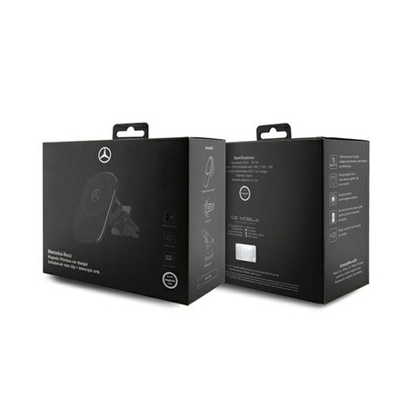 Mercedes Silver Star MagSafe - Support magnétique pour voiture avec recharge sans fil 15W (noir)
