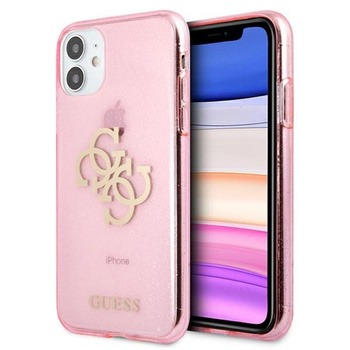 Guess Glitter 4G Big Logo - Etui iPhone 11 (różowy)