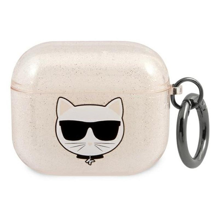 Karl Lagerfeld Choupette Head Glitter - AirPods 3 Case (Gold)