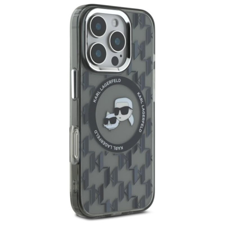 Karl Lagerfeld IML Monogram Karl & Choupette Head MagSafe - iPhone 16 Pro Case (noir)