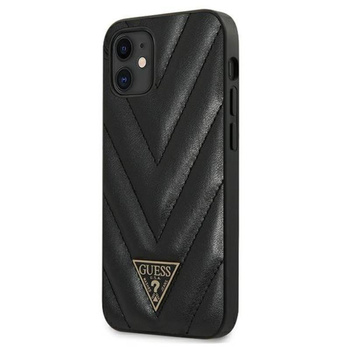 Guess V Quilted - pouzdro pro iPhone 12 mini (černé)