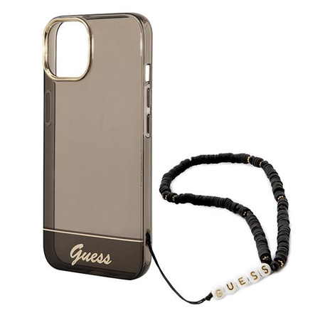 Guess Translucent Pearl Strap - Coque iPhone 14 Plus (noir)