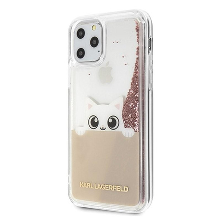 Karl Lagerfeld K-Peek A Boo - iPhone 11 Pro tok (csillogó rózsaszín arany)