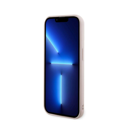 Karl Lagerfeld 3D Rubber Glitter Logo - pouzdro pro iPhone 15 Pro (růžové)