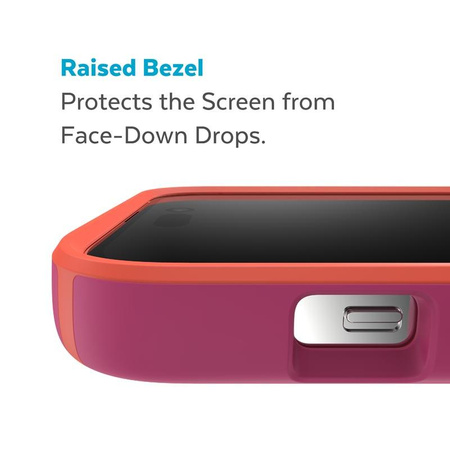 Speck CandyShell Pro + MagSafe - iPhone 14 Pro Case with MICROBAN Coating (Digital Pink / Energy Red)