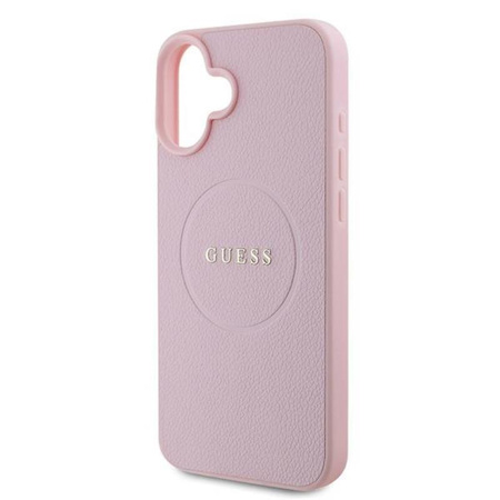 Guess Anneau Grainé MagSafe - Coque iPhone 16 Plus (rose)