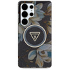 Guess Glitter Flowers Triangle Buttons MagSafe - Tasche für Samsung Galaxy S25 Ultra (schwarz)