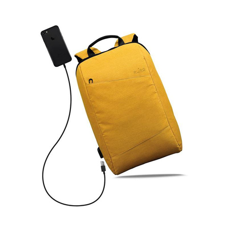PURO Byday - Sac à dos avec port USB externe pour MacBook Pro 15" / Notebook 15.6" (jaune)