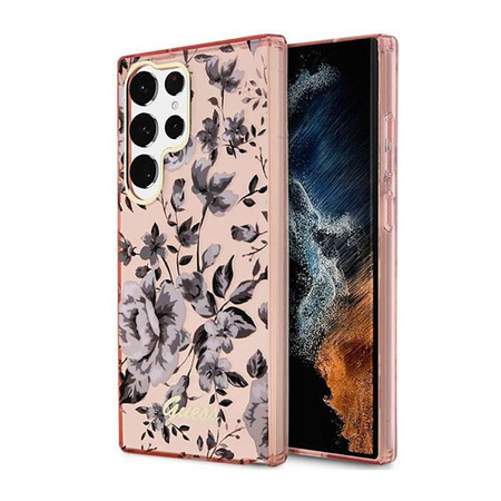 Guess Flower Collection - Hülle für Samsung Galaxy S23 Ultra (Pink)