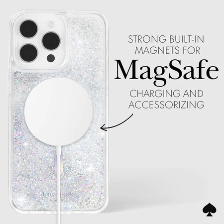 Kate Spade New York Liquid Glitter MagSafe - pouzdro pro iPhone 15 Pro Max (opálově duhové)