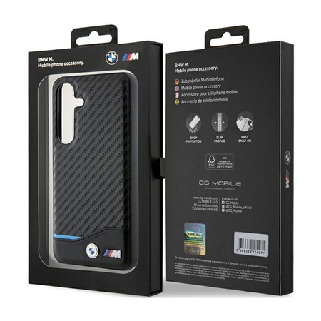 BMW Leather Carbon Blue Line - Samsung Galaxy S24 Case (black)