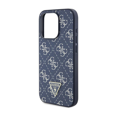 Guess 4G Triangle Metal Logo - pouzdro pro iPhone 15 Pro (modré)