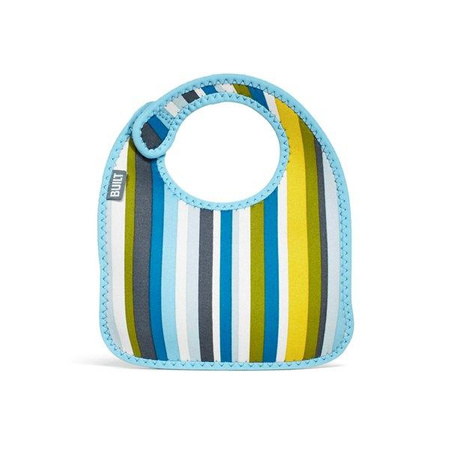 BUILT Mess Mate - 2 bavoirs pour bébé (Baby Blue Stripe)