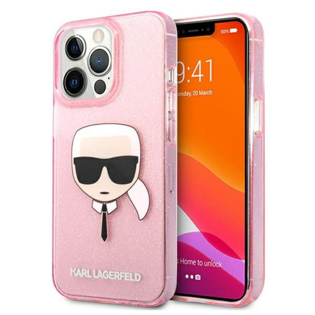Karl Lagerfeld Karl’s Head Glitter - Case for iPhone 13 Pro Max (Pink)