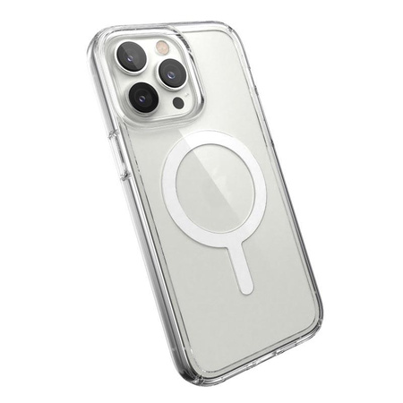 Speck Gemshell + MagSafe - Coque pour iPhone 14 Pro Max avec MICROBAN à moitié (Clair)