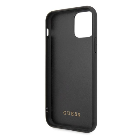Guess Marble Glass Gold Glitter - Etui iPhone 11 Pro Max (czarny)
