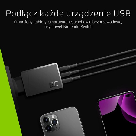 Green Cell ChargeSource 3 - 3xUSB 30W Ultra Charge hálózati töltő, intelligens töltés