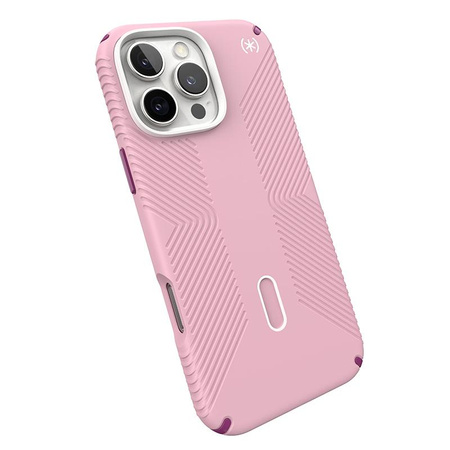 Speck Presidio2 Grip ClickLock & MagSafe - iPhone 16 Pro Max Case (Wednesday Pink / Boysenberry Purple / White)