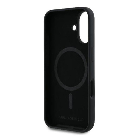 Karl Lagerfeld Silicone Karl & Choupette Ring MagSafe - Hülle für iPhone 16 Plus (schwarz)