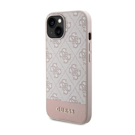 Guess 4G Bottom Stripe Kollektion - iPhone 15 Tasche (rosa)