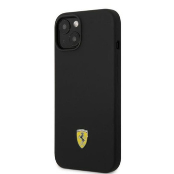 Coque Ferrari Silicone Metal Logo MagSafe - iPhone 14 Plus Case (noir)