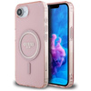 Guess IML Glitter Circle MagSafe - Tasche für iPhone 16e (rosa)