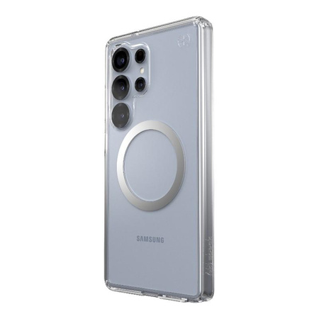 Speck Presidio Perfect-Clear Magnet - Case for Samsung Galaxy S25 Ultra MagSafe (Clear / Chrome Finish / Serene Silver)