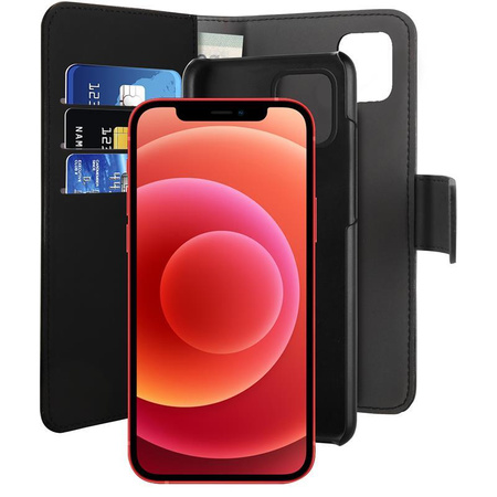 PURO levehető pénztárca - 2 az 1-ben iPhone 12 / iPhone 12 Pro tok (fekete)